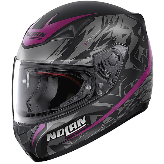 Casque De Moto Intégral Nolan N60.5 METROPOLIS 076 Matt Black Purple