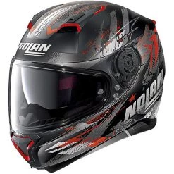 Casque De Moto Intégral Nolan N87 CARNIVAL N-Com 084 Matt Black Red