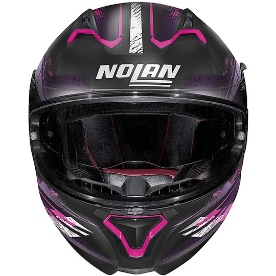 Casque De Moto Intégral Nolan N87 CARNIVAL N-Com 086 Matt Black Pink – Image 2