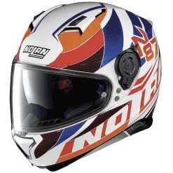 Casque De Moto Intégral Nolan N87 PLEIN AIR N-Com 049 Métal Blanc