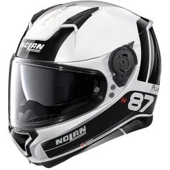 Casque De Moto Intégral Nolan N87 PLUS DISTINCTIVE N-Com 022 White Metal