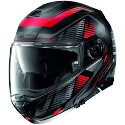 Casque De Moto Modulaire Approbation P/J Nolan N100.5 Plus STARBOARD N-Com 041 Matt Red
