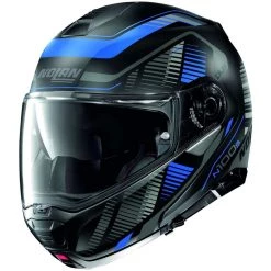 Casque De Moto Modulaire Approbation P/J Nolan N100.5 Plus STARBOARD N-Com 043 Matt Blue