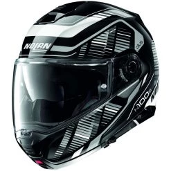 Casque De Moto Modulaire Approbation P/J Nolan N100.5 Plus STARBOARD N-Com 044 Glossy White
