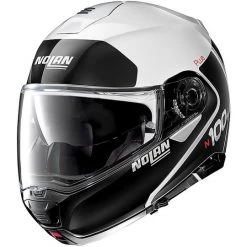 Casque De Moto Modulaire Approuvé P / J Nolan N100.5 Plus DISTINCTIVE N-Com 022 White Metal