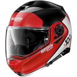 Casque De Moto Modulaire Approuvé P / J Nolan N100.5 Plus DISTINCTIVE N-Com 027 Glossy Black Red