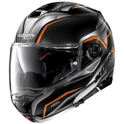Casque De Moto Modulaire Nolan N100.5 BALTEUS N-Com 044 Glossy Black Orange