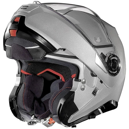 Casque De Moto Modulaire Nolan N100.5 Classic N-Com Platinum Silver 01 – Image 2