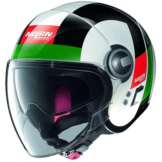Casque De Moto Nolan N21 Visor Spheroid 045 Mini-Jet Blanc Brillant