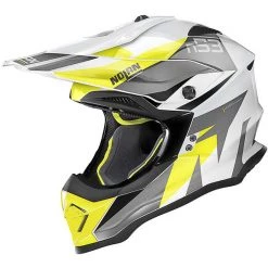 Casque Moto Cross Enduro Nolan N53 PORTLAND 061 Blanc Métal Jaune