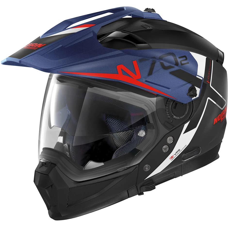 Casque Moto Crossover Nolan N70.2 X BUNGEE N-Com 038 Matt Black Blue