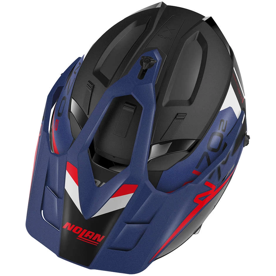 Casque Moto Crossover Nolan N70.2 X BUNGEE N-Com 038 Matt Black Blue – Image 4