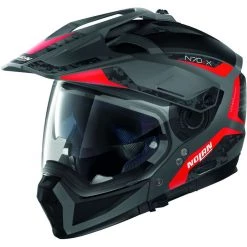 Casque Moto Crossover Nolan N70.2 X TORPEDO N-Com 042 Rouge Lava Gris Mat
