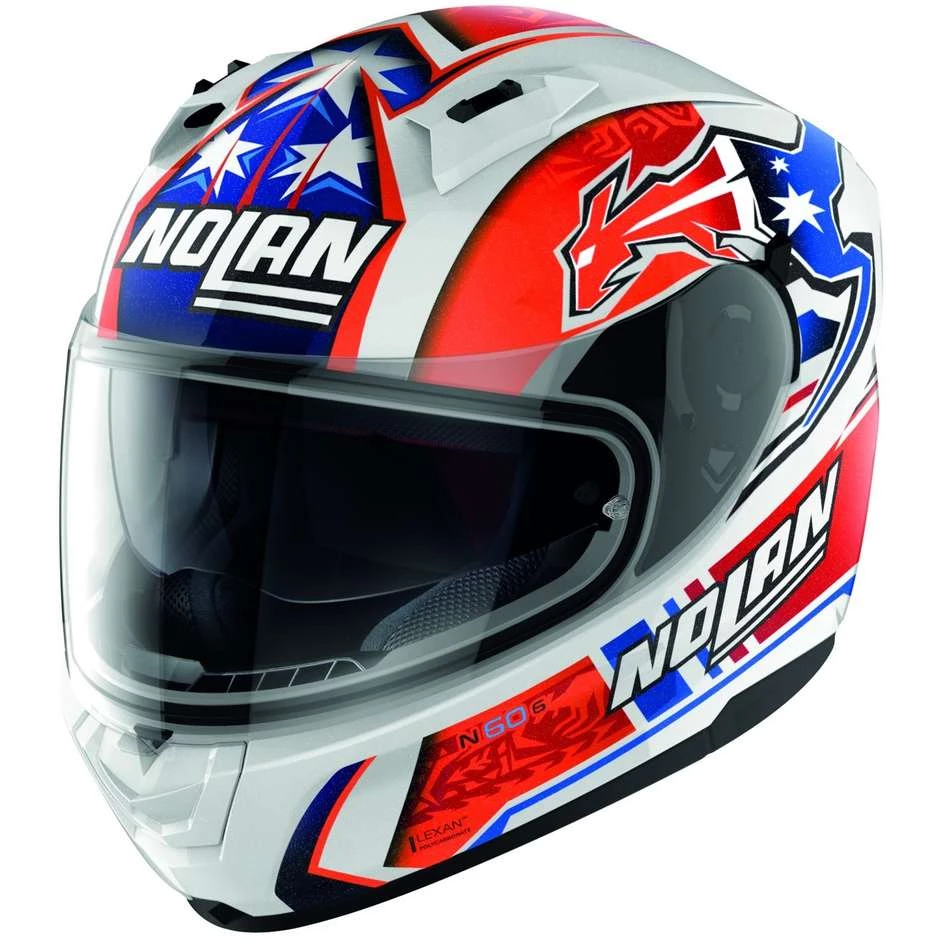 Casque Moto Intégral Nolan N60.6 GEMINI REPLICA 050 C. Stoner Blanc Brillant
