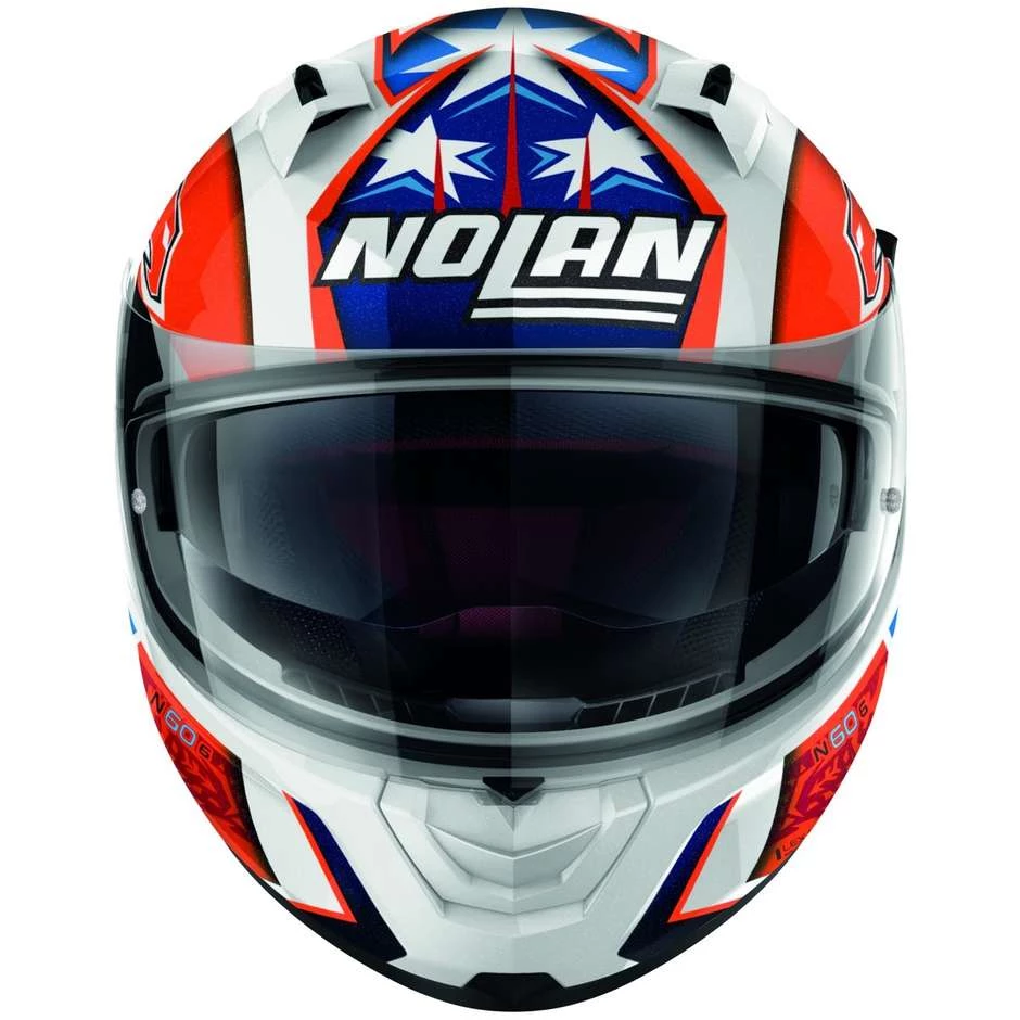 Casque Moto Intégral Nolan N60.6 GEMINI REPLICA 050 C. Stoner Blanc Brillant – Image 2