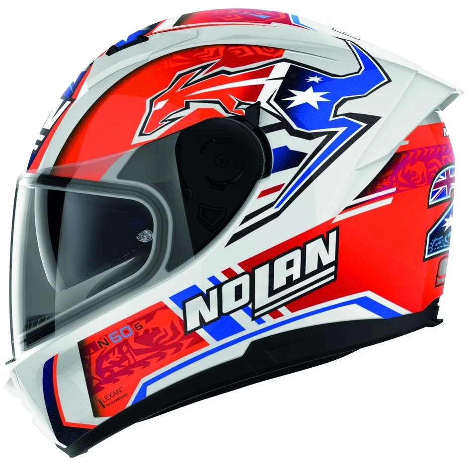 Casque Moto Intégral Nolan N60.6 GEMINI REPLICA 050 C. Stoner Blanc Brillant – Image 3