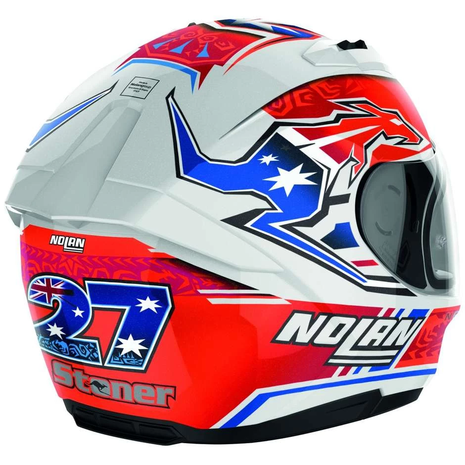 Casque Moto Intégral Nolan N60.6 GEMINI REPLICA 050 C. Stoner Blanc Brillant – Image 4