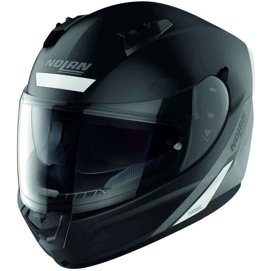 Casque Moto Intégral Nolan N60.6 STAPLE 040 Noir Mat Blanc