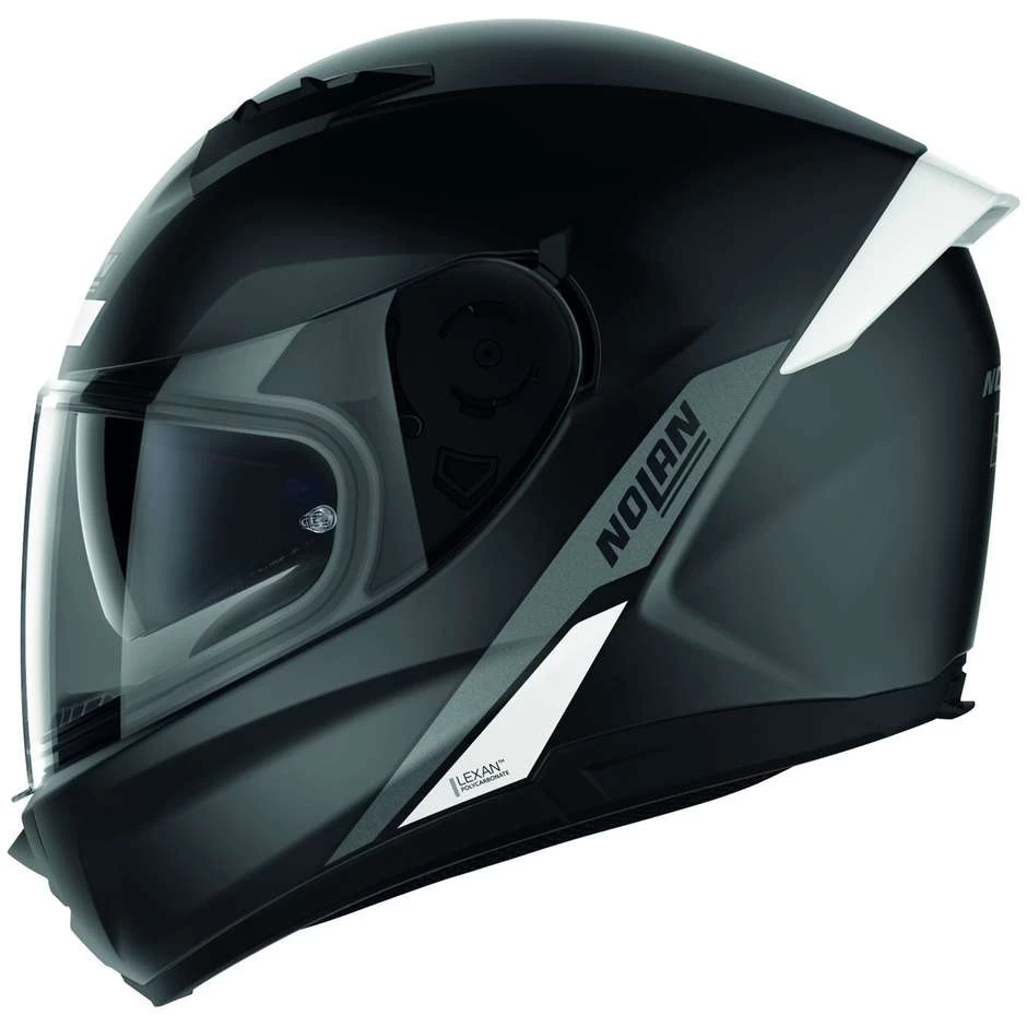 Casque Moto Intégral Nolan N60.6 STAPLE 040 Noir Mat Blanc – Image 3