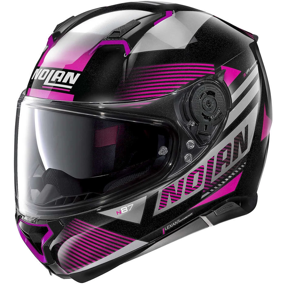 Casque Moto Intégral Nolan N87 JOLT N-Com 103 Black Metal Rose