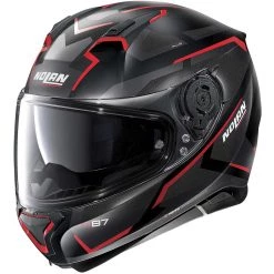 Casque Moto Intégral Nolan N87 Plus OVERLAND N-Com 031 Matt Black Red