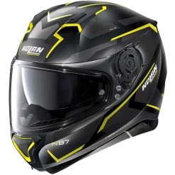 Casque Moto Intégral Nolan N87 Plus OVERLAND N-Com 032 Matt Black Yellow