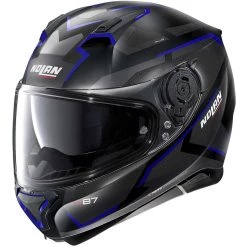 Casque Moto Intégral Nolan N87 Plus OVERLAND N-Com 033 Matt Black Blue