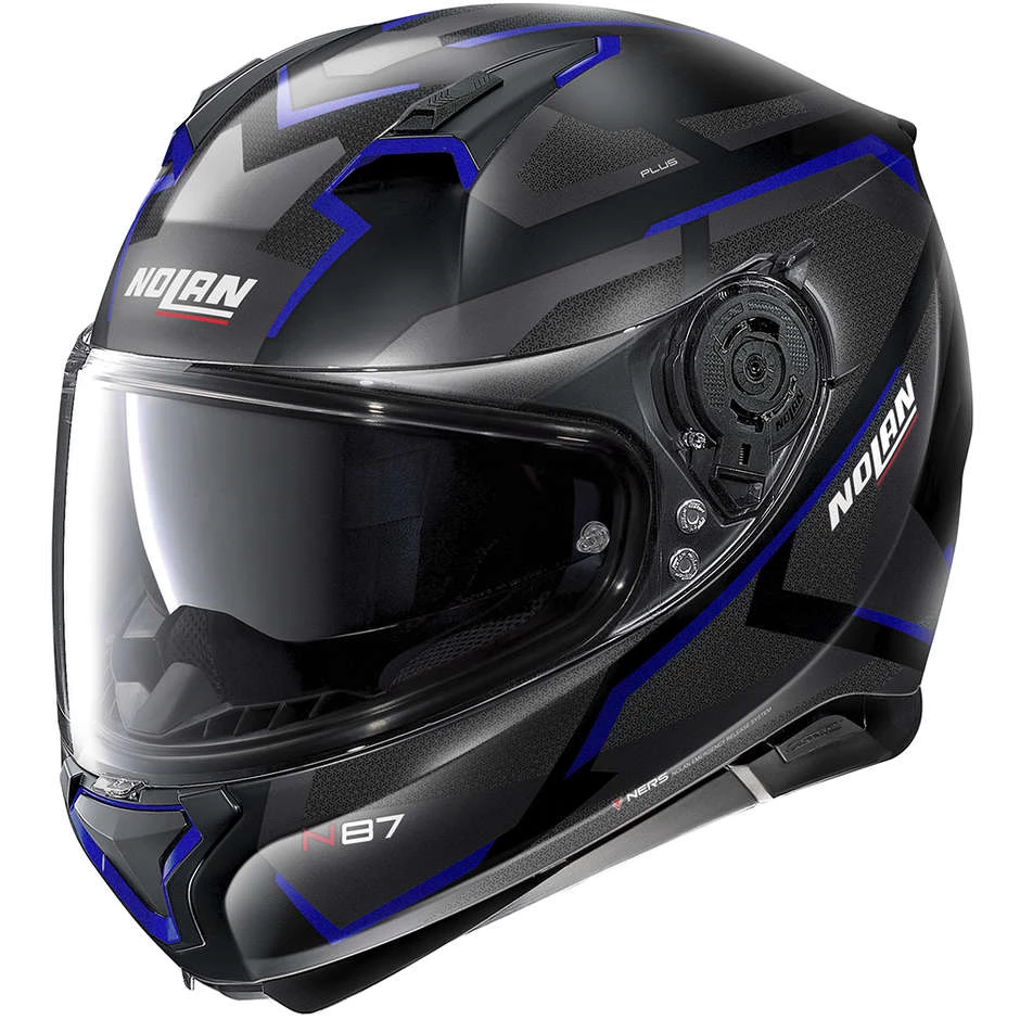 Casque Moto Intégral Nolan N87 Plus OVERLAND N-Com 033 Matt Black Blue