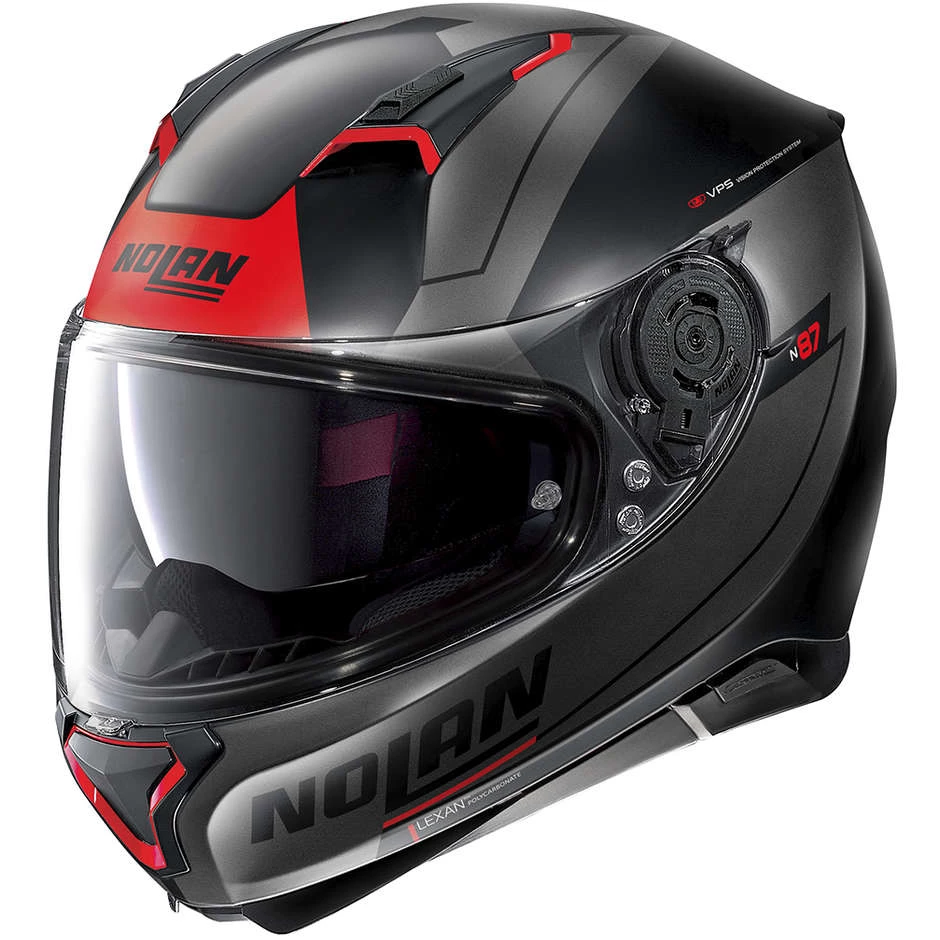Casque Moto Intégral Nolan N87 SKILLED N-Com 097 Matt Black Red