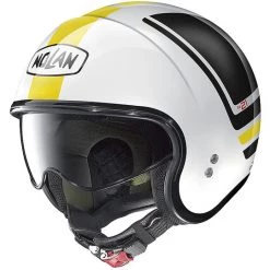 Casque Moto Jet Nolan N21 FLYBRIDGE 086 Blanc Métal Jaune