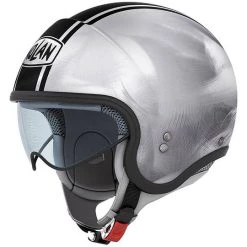 Casque Moto Mini-Jet Nolan N21 Caribe 024 Rayé Chrome Argent