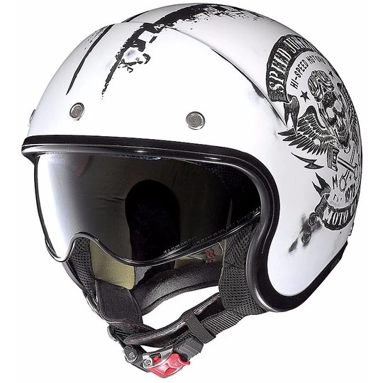 Casque Moto Mini-Jet Nolan N21 Speed Junkies 051 Scratched Matt White