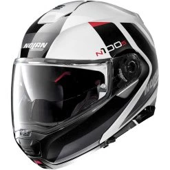 Casque Moto Modulaire Homologation P / J Nolan N100.5 HILLTOP N-Com 048 Métal Blanc