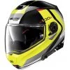 Casque Moto Modulaire Homologation P / J Nolan N100.5 HILLTOP N-Com 051 Noir Brillant Jaune Fluo