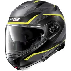 Casque Moto Modulaire Homologation P / J Nolan N100.5 Plus OVERLAND N-Com 033 Lava Grey Matt Yellow