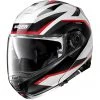 Casque Moto Modulaire Homologation P / J Nolan N100.5 Plus OVERLAND N-Com 034 Blanc Métal Rouge