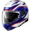 Casque Moto Modulaire Homologation P / J Nolan N100.5 Plus OVERLAND N-Com 035 Métal Blanc