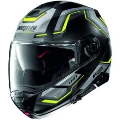 Casque Moto Modulaire Homologation P/J Nolan N100.5 UPWIND N-Com 059 Jaune Mat