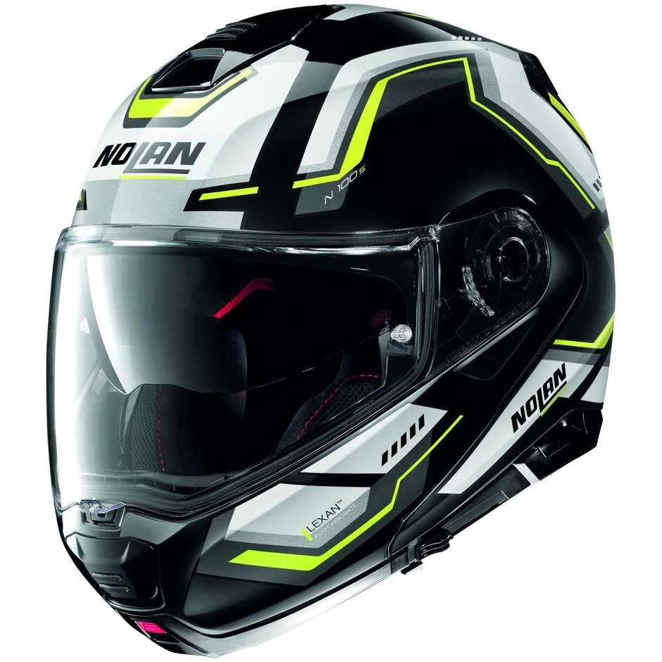 Casque Moto Modulaire Homologation P/J Nolan N100.5 UPWIND N-Com 062 Jaune Brillant