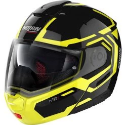Casque Moto Modulaire Homologation P / J Nolan N90.3 DRILLER N-Com 026 Glossy Noir Jaune