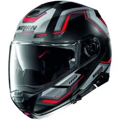 Casque Moto Modulaire P/J Nolan N100.5 UPWIND N-Com 058 Homologation Rouge Mat