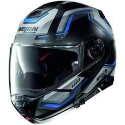 Casque Moto Modulaire P/J Nolan N100.5 UPWIND N-Com 060 Approbation Bleu Mat