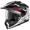 Casque Moto Nolan N70.2 X BUNGEE N-Com 039 Crossover Blanc Métal Rouge