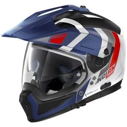 CrossOver Nolan N70.2x On-Off Casque De Moto DECURIO N-Com 033 Blanc Bleu Meta