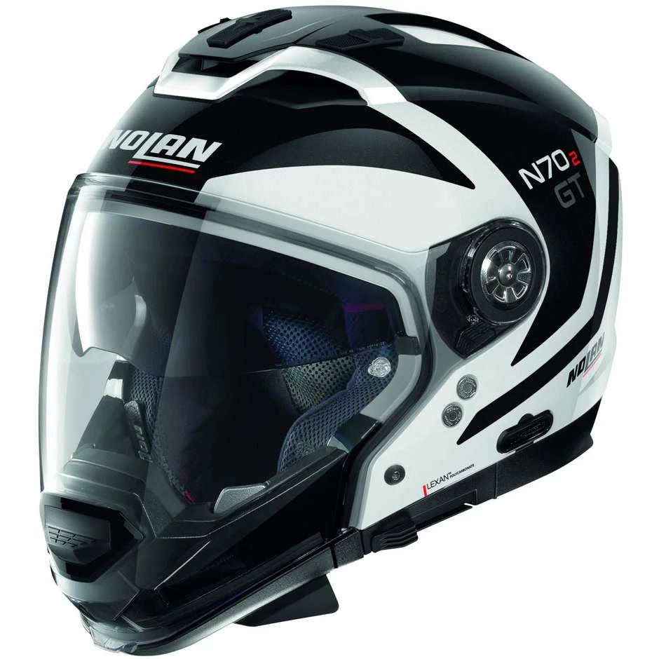 Nolan N70.2 Crossover Casque De Moto GT GLARING N-Com 049 White Metal