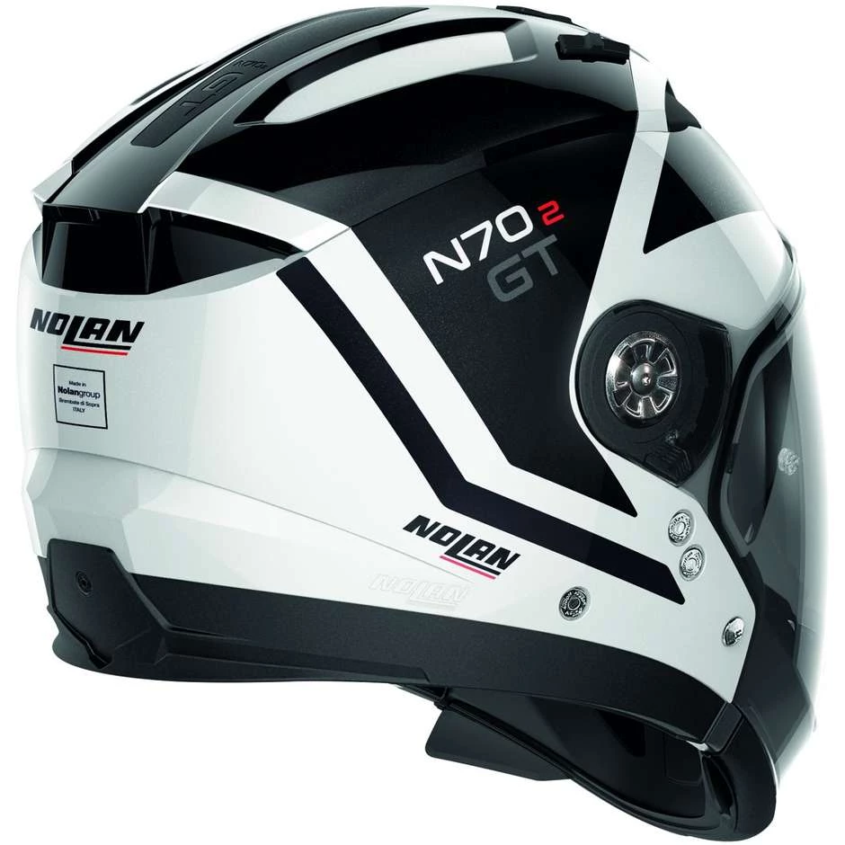 Nolan N70.2 Crossover Casque De Moto GT GLARING N-Com 049 White Metal – Image 2