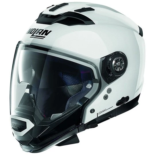 Nolan N70.2 GT Classic N-Com 005 Crossover ON-OFF Casque De Moto Blanc Brillant