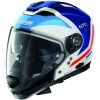 Nolan N70.2 GT GLARING N-Com 050 Crossover Casque Moto Blanc Bleu Rouge Brillant