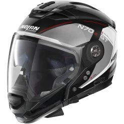 Nolan N70.2 GT LAKOTA N-Com 037 Crossover Casque Moto Noir Métal Rouge