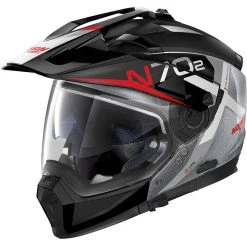 Nolan N70.2 X BUNGEE N-Com 040 Casque De Moto Crossover Chromé Rayé